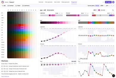 Screenshot of the playground view for a palette I'm working on